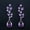 Purple, variant on Trendy Royal Blue Cubic Zircon Long Leaf Drop Bridal Wedding Earrings for Women