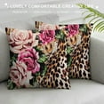 thumbnail image 3 of Creowell Leopard Print Roses Maximalist Print Pillow Covers for Couch High-Quality 1PC 20x20in, 3 of 5