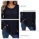 thumbnail image 5 of Suéter de punto de manga larga cuello redondo color puro suelta hem suéter casual para las mujeres, 5 of 6