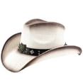 thumbnail image 3 of Straw Cowboy Hat for Men Women Adult, Breathable Lightweight | Straw Woven, Elastic Sweatband,Western Style, Outdoor Sunshade, 3 of 5