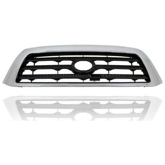 Grille - Compatible/Replacement for '07-09 Toyota Tundra Base/SR5 - Chrome Outer Frame, Black Insert, With Emblem Provision - 531000C160