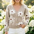 thumbnail image 6 of Enjoytime Womens Cardigan Floral Print V Neck Long Sleeve Button Down Knit Sweaters Tops Cozy Soft Loose Casual Cardigans, 6 of 8