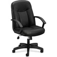 thumbnail image 2 of basyx VL601 Series Leather High-Back Swivel/Tilt Chair, Metal, 26 x 33 1/2 x 43, Black, 2 of 5
