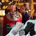 thumbnail image 5 of Armscye 2 Pairs Winter Warm Mittens for Women, Cozy Thick Knitted Gloves & Mittens, Warm Soft Lining Jacquard Fleece-lined Thickened Warm Gloves, Cold Weather Accessories Gifts, Black/Grey, One Size, 5 of 7