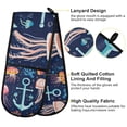 thumbnail image 2 of Yayeee Double Oven Mitt Kitchen Heat Resistant Baking 35" x7" Quilted Glove, Blue Anchor, 2 of 6