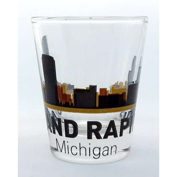 Grand Rapids Michigan Sunset Skyline Shot Glass