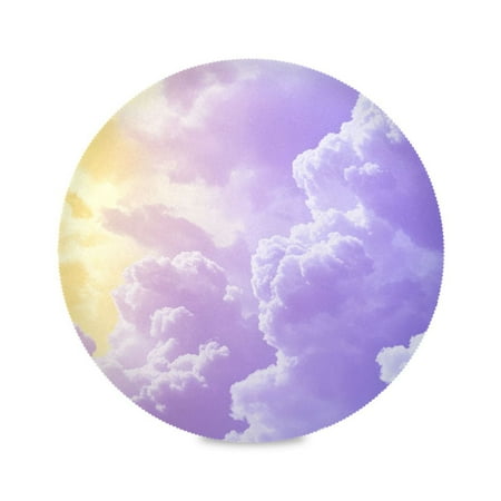 

Round Plate Mat 15.4x15.4 Inchesx6 Placemat Table Mat Kitchen Mat Coffee Mat Fabric Thick Strong Wear-Resistant Heat Resistance Purple Cloud