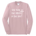 thumbnail image 2 of Wild Bobby The Way, The Truth & The Life Inspirational/Christian Men Long Sleeve Shirt, Light Pink, 3X-Large, 2 of 5