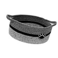 thumbnail image 3 of Cesta tejida de cuerda vacía, contenedor de organización, cesta de regalo rectangular para el hogar, juguete para gatos Negro Gris, 3 of 9