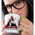 thumbnail image 2 of 3drose, Stickgirl Triangle Danger Sign, Hole in One Via Golf Cart Dude, 11oz Two-tone Green Mug, 2 of 6