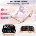 thumbnail image 2 of Mingdaln Women Smart Watch for Android Iphone(7 Bands Gift Set), 1.91 Screen IP68 Waterproof Fitness Tracker, Bluetooth Call AI Control,7-Day Battery, Gold, 2 of 7