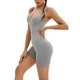 thumbnail image 4 of INSPIRE CHIC Women's U Neck Full Body Shaper Hollow Back Butt Lifter Shapewear Bodysuit S Gray, 4 of 5