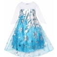 thumbnail image 3 of Benylion Snow Princess Dress Queen Costume for Little Girls Halloween Cosplay Dress up Fancy Outfit with Accessories for 4-5 Years, 3 of 9
