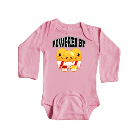 

Inktastic Powered by Chicken Nuggets Gift Baby Boy or Baby Girl Long Sleeve Bodysuit