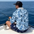 thumbnail image 5 of Bulopur Men's Lightweight Sun Protection Hoodie Blue Camo Hunting Fishing Long Sleeve Fishing Shirt with Face Mask, UPF 50+ Quick Dry for Outdoor Running, 5 of 8