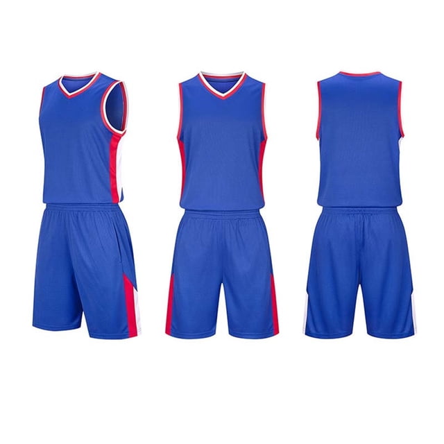 RKSTN Soccer Maillot Enfants Sans Manches Col Rond Chandail de Soccer avec Shorts Ensemble d'Uniforme d'Entraînement 2 Pcs Ensemble de Maillot de Soccer (Bleu, M) Unisexe