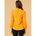 thumbnail image 5 of DARING DIVA Stand Collar Long Sleeve Blouse 2XL Bright Yellow, 5 of 6