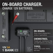NOCO Genius GEN5X1: 1-Bank 5A (5A/Bank) 12V Onboard Battery Charger and Maintainer