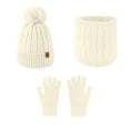 thumbnail image 2 of Ultra Warm Winter Set Knitted Cap Scarf Gloves in One Ideal for Freezing Weather Daily Necessities Scarf a Hat Gloves, 2 of 5