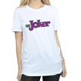 thumbnail image 3 of DC Comics Womens The Joker Text Logo Cotton Boyfriend T-Shirt, 3 of 5