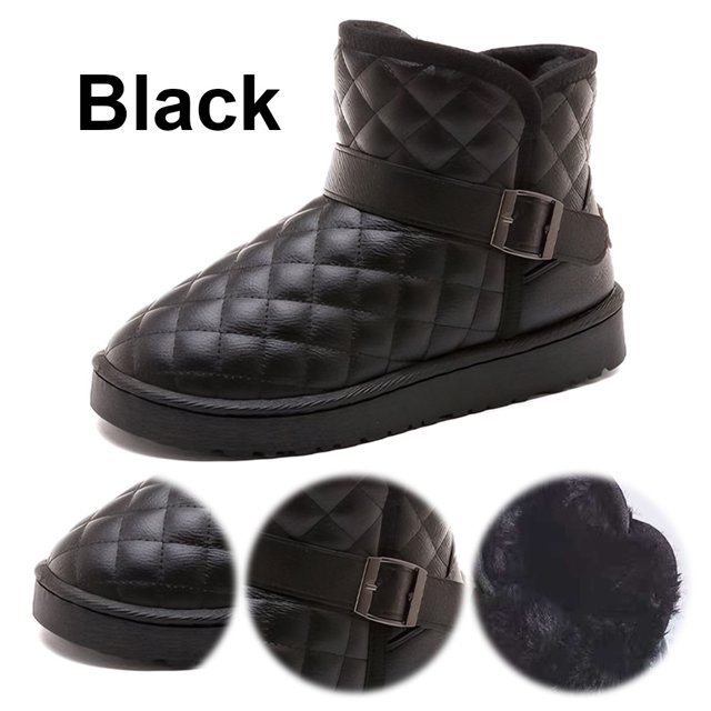 Slip On Bots Botas Nieve Tobillo Invernal La Plataforma Forrada Pieles Impermeables para Mujeres Al Aire Libre