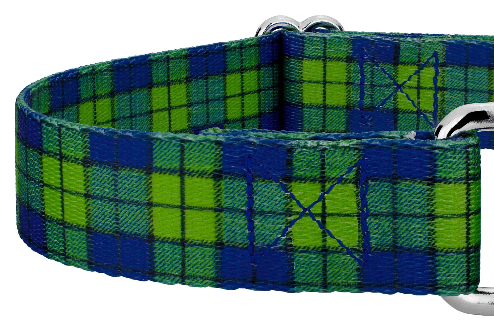 Country Brook Petz® Blue and Green Plaid Martingale Dog Collar and Leash, Extra Small