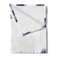 thumbnail image 2 of Vintage Boat Soft Flannel Fleece Blanket, Beach House by the Sea Sunny Summer Mediterranean Climate Artwork Print, Cozy Plush for Indoor and Outdoor Use, 70" x 90", Indigo and White, by Ambesonne, 2 of 5