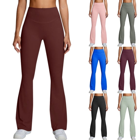 CAIXIA Womens Workout Leggings High Waisted Workout Yoga Pants Casual Wide Leg Yoga Pants Flared Leggings for Women for Workout Running Athletic Activewear