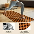 thumbnail image 4 of Orange and Black Checkered Pattern Hot Yoga Mat Towel Non Slip for Hot Yoga - Quick-Drying Yoga Mat Cover with 4 Corner Pockets with Travel Bag - Hot Yoga Towel Non Slip 70"x26", 4 of 6