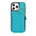 thumbnail image 2 of For Apple iPhone 13 Pro Max RFID Blocking Wallet Case Magnetic Flip Cover Multi-Card Slots Zipper Pocket With Ring Clasp Detachable Shoulder Strap And Wrist Strap,Blue,For iPhone 13 Pro Max, 2 of 10