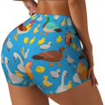 thumbnail image 3 of Workout Shorts Women, Rooster And Chickens Biker Shorts for Women Running Gym Spandex Shorts Tummy Control, 3 of 8