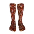 thumbnail image 5 of Honeii Autumn Warm Tone Maple Leaf Print Calf Socks Sports Socks Seamless Toe, Trouser Socks,Knee High Long Socks for Women and Men-One Size, 5 of 8