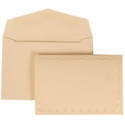 JAM Paper Wedding Invitation Set, Small, 3 3/8 x 4 3/4, Ivory Card with Ivory Envelope Ivory Garden Tuxedo, 100/pack
