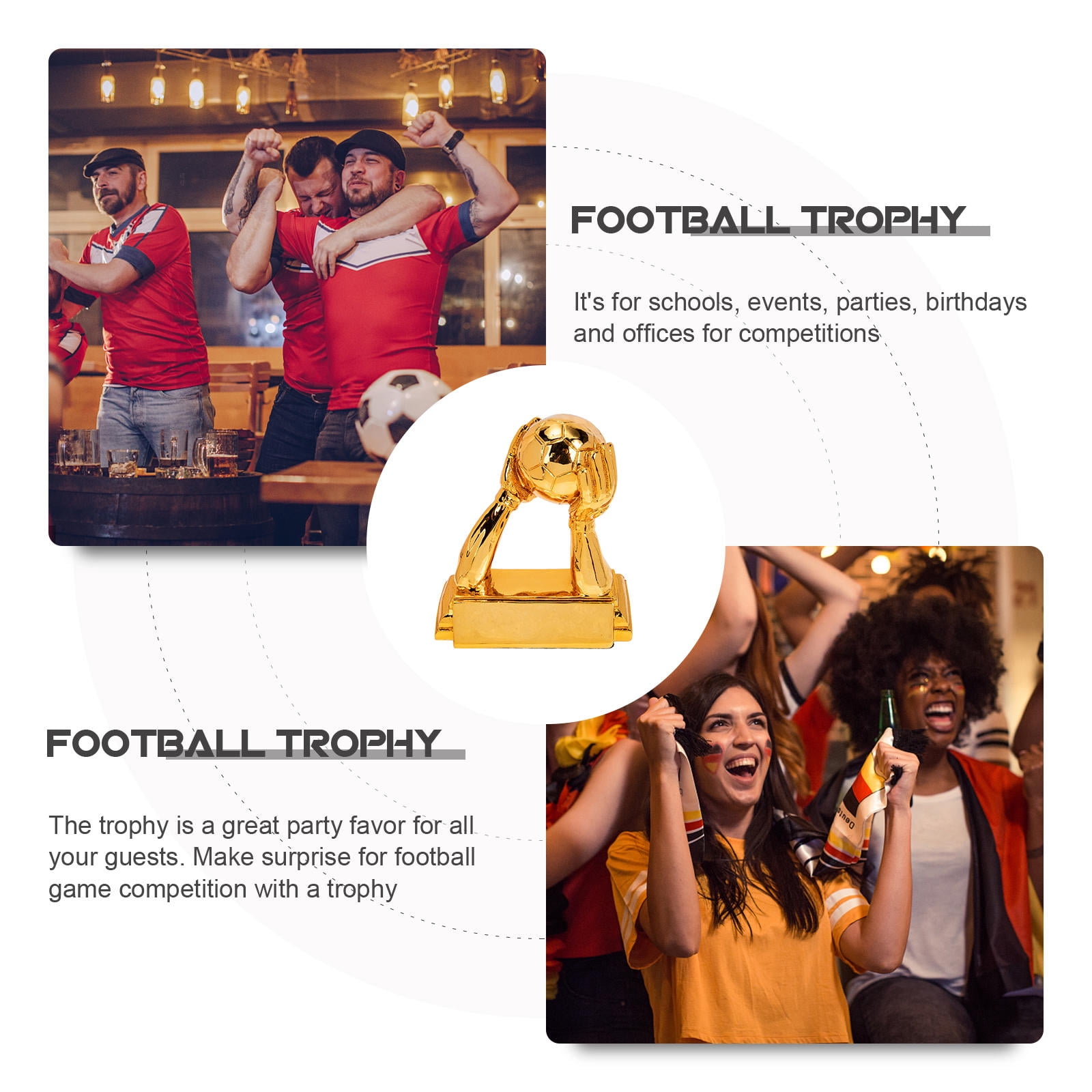 BESTYASH Golden Soccer Football Trophy Resin Award for Sports Competitions, Player Recognition, and Home or Office Display