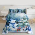 thumbnail image 2 of Homewish Xmas Snowman Full Size Comforter Sets 3-Piece for Children Boys Girls,Merry Christmas Bedding Comforter Set,Happy New Year Lightweight Bedding Sets,Microfiber Bedroom Decor,Reversible, 2 of 8