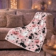thumbnail image 6 of Whimsical decorative motif Cat Pink Pumpkin, Playful Pet Portrait Pattern, Warm Flannel Blanket for Living Room and Bedroom, Cat Lovers autumn celebration Gift, Pet Lover Home Decor, 6 of 9