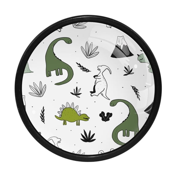 4 Pcs Dinosaur Knobs for Kitchen Cabinet Cupboard Dresser Bookcase Drawer Pulls Handles Round Home Decor