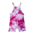 thumbnail image 4 of Aofany Girls Summer Jumpsuit Sleeveless Casual Tie-dye One Piece Romper Loose Fit Summer Spaghetti Strap Overalls Shorts Jumpsuit with Pockets 5-14 Years, 4 of 5