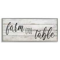 Stupell Industries Planked Style Farm to Table Food & Beverage Painting Gray Framed Art Print Wall Art, 30 x 13