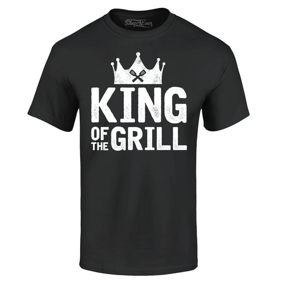 Shop4Ever Men's King of The Grill Cooking BBQ Graphic T-shirt XXXXX-Large Black