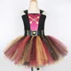 thumbnail image 5 of Vestido de tutú pirata para niñas, disfraz de color negro, burdeos y dorado, para fiesta de cumpleaños de niñas, vestido de gala con purpurina para Halloween, disfraz de pirata para niñas, 5 of 5