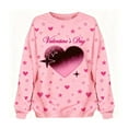 thumbnail image 4 of Valentine's Day Outfits Women Trendy Sweatshirts Stars Love Hearts Holiday Cute Pullover Long Sleeve Loose Tops (XL, Pink), 4 of 8