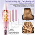 thumbnail image 5 of Auto Hair Curler, Automatic Curling Iron with 4 Temperature Settings, 30s Fast Heat, Anti-Tangle & Anti-Scald, 60min Auto Shut-Off, Portable, Easy-to-Use, pink, 5 of 7