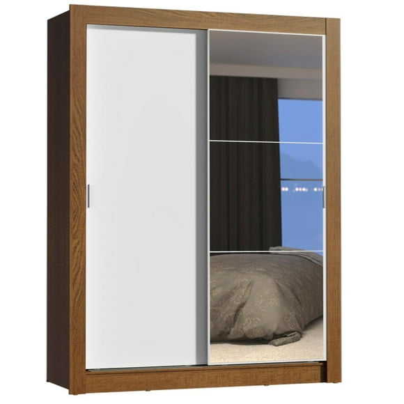 Ropero Closet Madesa Dallas Plus 2 Puertas Corredizas con Espejo 4 Cajones MB