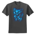 thumbnail image 2 of 3D Blue Skulls Trendy | Mens Fashion Graphic T-Shirt, Charcoal, X-Large, 2 of 4