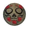 thumbnail image 2 of DouZhe Waterproof Spare Tire Cover, Rose Skull Death Bone Prints Adjustable Wheel Covers Fit for Jeep Trailer RV SUV Car, 14 inch, 2 of 7