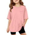 thumbnail image 2 of Girls T shirts Short Sleeve Crewneck Bow Print Graphic Tees Casual Loose Cute T-Shirts for Girls Size 12-13Y, 2 of 6