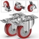 thumbnail image 3 of Ruedas giratorias para muebles con freno + tornillos - 100 mm hasta 600 KG - Rueda de piso que no deja marcas para cargas pesadas - Rueda de goma para carro - Plata Kuyhfg Bienvenido a Kuyhfg, 3 of 5