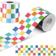 thumbnail image 1 of Tablón de anuncios Border Zonon Checkerboard, 65 pies, arcoíris, 1 of 6