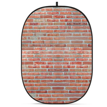 Glow CBA-WB0007 5x6.5' Fabric Collapsible Backdrop, Brick Wall